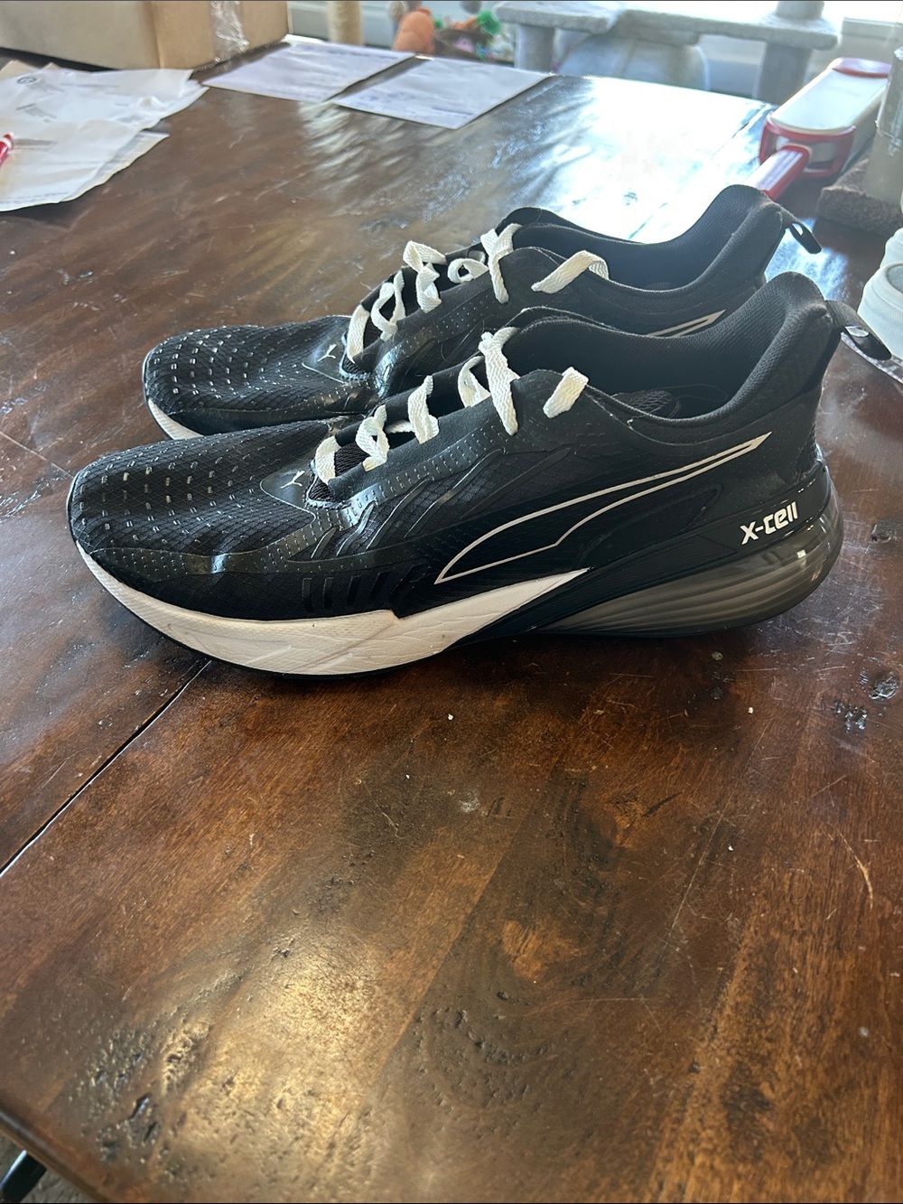 Puma Men's Black and White X-Cel Athletic Running Shoes